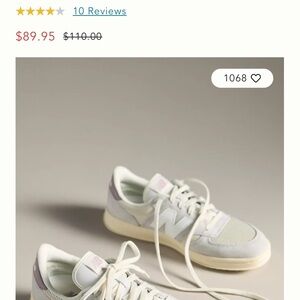 New Balance Cream and White Sneakers
